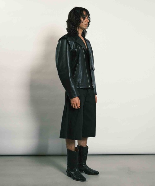 TANAKA（タナカ）の「JEAN SHORTS OVERDYE BLACK（デニムパンツ・メンズ・ブラック・29W/31W）」の6枚目の写真