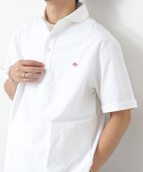 DANTON（ダントン）の「【DANTON/ダントン】ROUND COLLAR P.O SHIRT SS 25SS（シャツ/ブラウス・メンズ・ホワイト/キナリ/ブルー・38/40/42/44）」の2枚目の写真