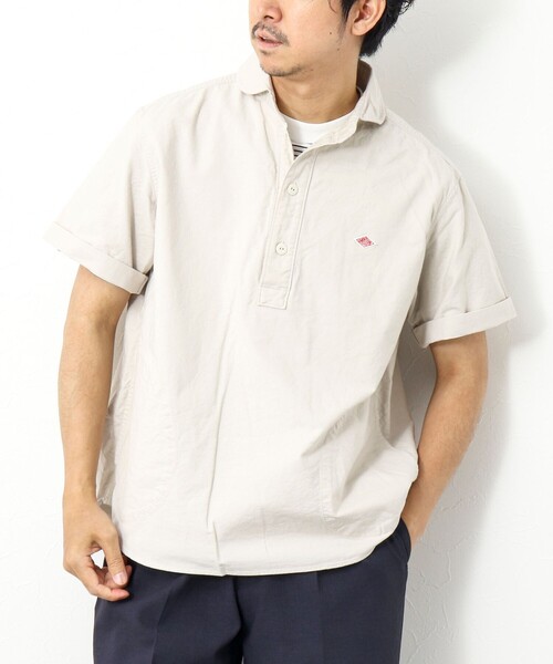 DANTON（ダントン）の「【DANTON/ダントン】ROUND COLLAR P.O SHIRT SS 25SS（シャツ/ブラウス・メンズ・ホワイト/キナリ/ブルー・38/40/42/44）」の3枚目の写真