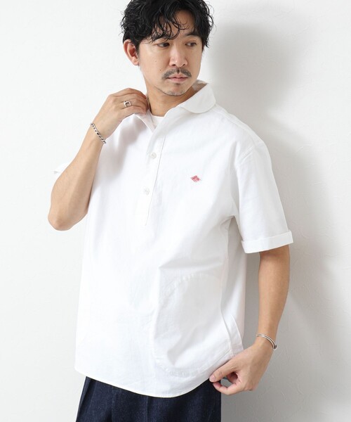 DANTON（ダントン）の「【DANTON/ダントン】ROUND COLLAR P.O SHIRT SS 25SS（シャツ/ブラウス・メンズ・ホワイト/キナリ/ブルー・38/40/42/44）」の19枚目の写真