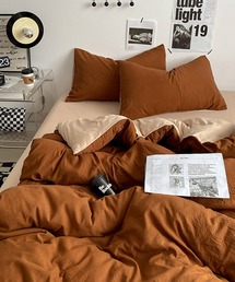 CERCA（チェルカ）の「【 somni / ソニ 】バイカラー シングル ベッドカバー 枕カバー 寝具4点セット（寝具）」