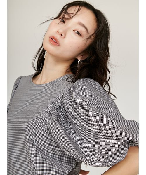 emmi(エミ)の「パフスリーブサッカーワンピース(ワンピース・レディース・ホワイト/オレンジ/チェック・1/0)」の11枚目の写真