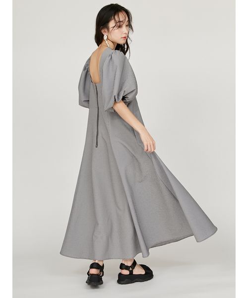 emmi atelier パフスリーブサッカーワンピース パフスリーブサッカーワンピース（マキシ丈/ロングワンピース