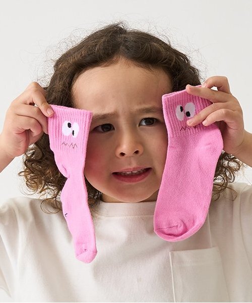 b・ROOM（ビールーム）の「アソートフェイスソックス（ソックス/靴下・キッズ・イエロー/ブルー/スモークピンク/グリーン/オレンジ・M/L）」の4枚目の写真