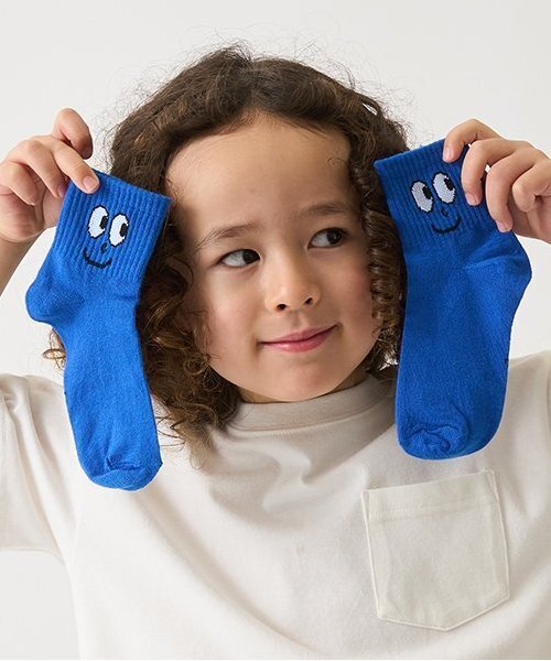 b・ROOM（ビールーム）の「アソートフェイスソックス（ソックス/靴下・キッズ・イエロー/ブルー/スモークピンク/グリーン/オレンジ・M/L）」の3枚目の写真