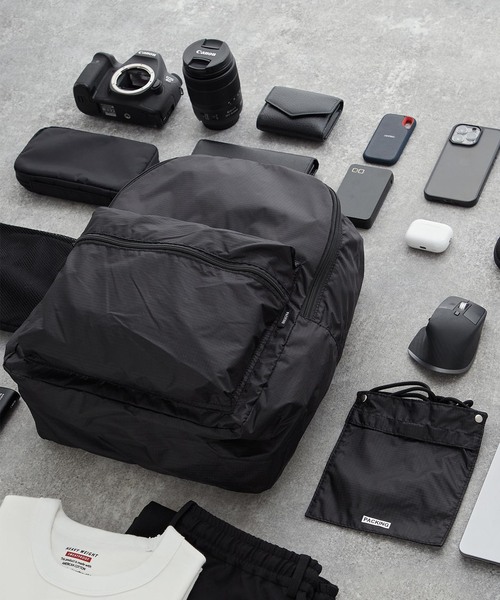 PACKING（パッキング）の「【PACKING/パッキング】別注 2WAYパッカブルバックパック（バックパック/リュック・メンズ・ネイビー/イエロー/オレンジ/グレー/チャコールグレー/ワインレッド/グリーン/ブラウン/ブラック/ブルー/パープル/ブルー系その他・FREE）」の2枚目の写真