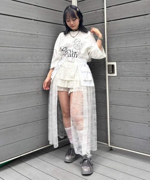 Candy Stripper（キャンディストリッパー）の「LACY WRAP スカート（スカート・レディース・オフホワイト/スモークピンク/ブラック・FREE）」の17枚目の写真