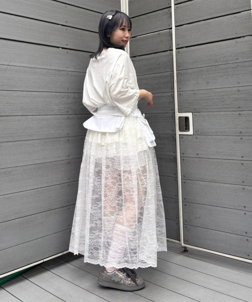 Candy Stripper（キャンディストリッパー）の「LACY WRAP スカート（スカート・レディース・オフホワイト/スモークピンク/ブラック・FREE）」の20枚目の写真