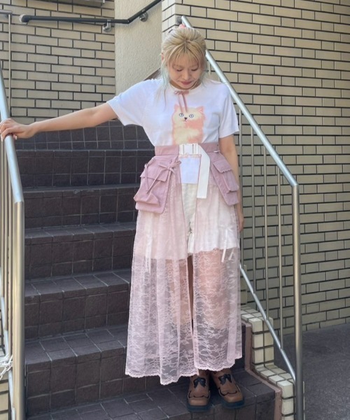 Candy Stripper（キャンディストリッパー）の「LACY WRAP スカート（スカート・レディース・オフホワイト/スモークピンク/ブラック・FREE）」の7枚目の写真