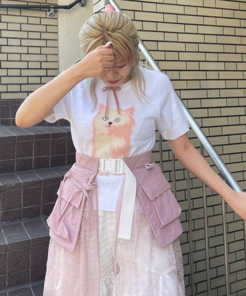 Candy Stripper（キャンディストリッパー）の「LACY WRAP スカート（スカート・レディース・オフホワイト/スモークピンク/ブラック・FREE）」の8枚目の写真