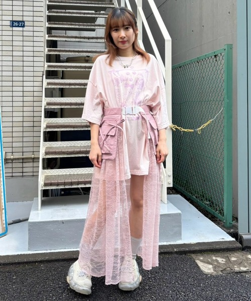 Candy Stripper（キャンディストリッパー）の「LACY WRAP スカート（スカート・レディース・オフホワイト/スモークピンク/ブラック・FREE）」の9枚目の写真