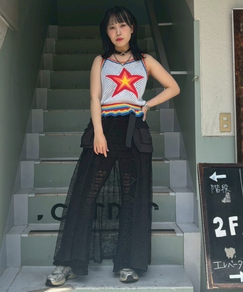 candy stripper スカート ボトムス Candy Stripper スカート FULL OF RIBBON HARNESS TULLE