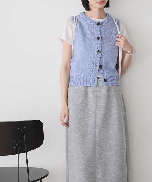 forksy.(フォルクシー)の「【forksy.】ボーダーニット ナップザック(バックパック/リュック・レディース・ブラック/ライトブルー/オフホワイト・FREE)」の4枚目の写真