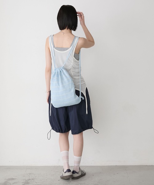 forksy.(フォルクシー)の「【forksy.】ボーダーニット ナップザック(バックパック/リュック・レディース・ブラック/ライトブルー/オフホワイト・FREE)」の14枚目の写真