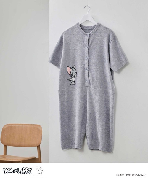 【新品未使用】une nana cool ウンナナクールパジャマ つなぎ トムとジェリー × une nana cool なめらかふわふわつなぎ