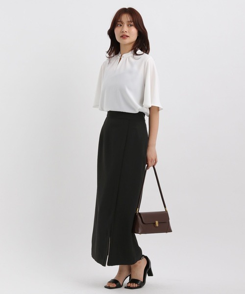 Andemiu(アンデミュウ)の「サイドZIP IラインスカートⅡ451839(スカート・レディース・イエロー系その他/アイボリー/ブラック・SMALL/MEDIUM)」の5枚目の写真