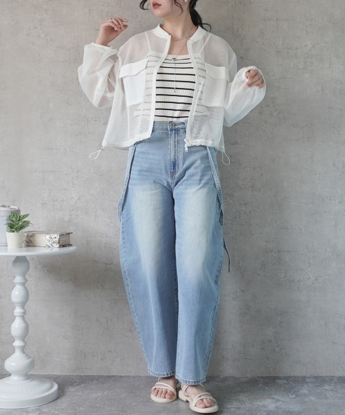herin まちゃ シアーメッシュブルゾン