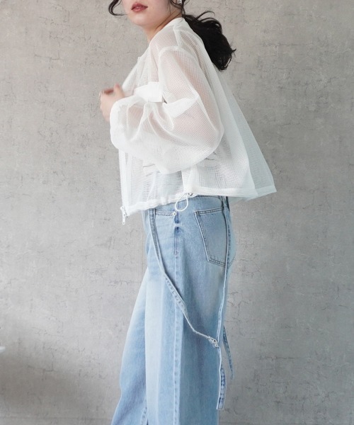herin まちゃ シアーメッシュブルゾン