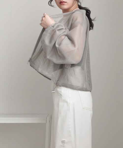 herin まちゃ シアーメッシュブルゾン