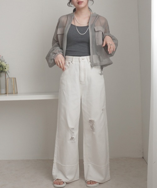 herin まちゃ シアーメッシュブルゾン