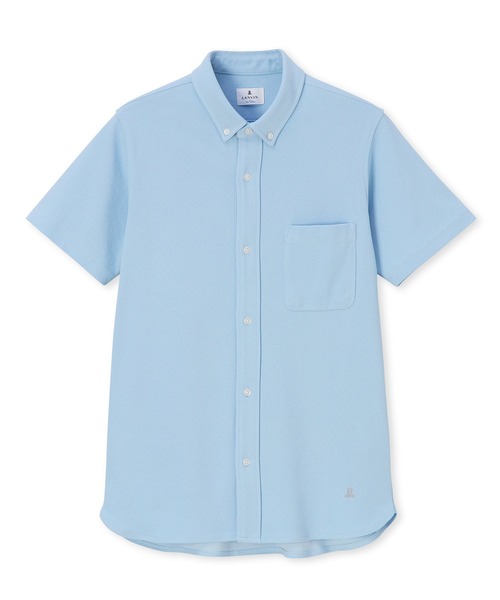 LANVIN en Bleu（ランバンオンブルー）の「速乾・防シワ 「COOLFIBER」 台衿付 ビジカジ対応 綺麗目 シャツタイプポロ（ポロシャツ・メンズ・ブラック/ネイビー/ブルー/ホワイト・46/52/50/48）」の18枚目の写真