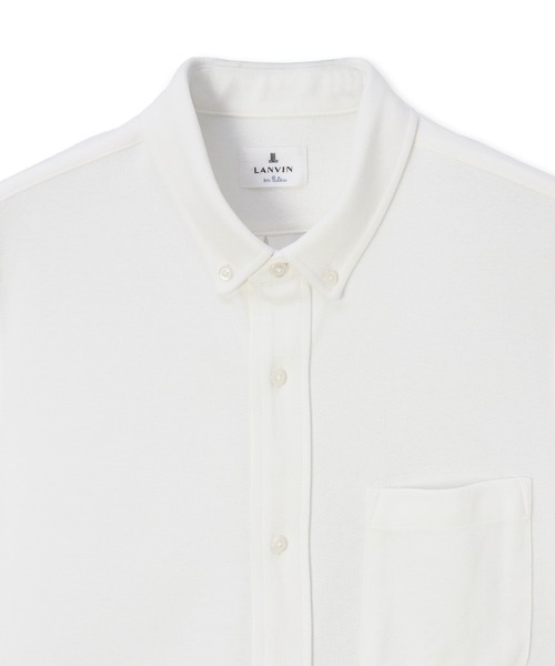 LANVIN en Bleu（ランバンオンブルー）の「速乾・防シワ 「COOLFIBER」 台衿付 ビジカジ対応 綺麗目 シャツタイプポロ（ポロシャツ・メンズ・ブラック/ネイビー/ブルー/ホワイト・46/52/50/48）」の20枚目の写真