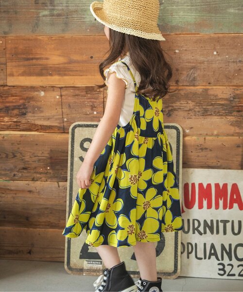 BREEZE(ブリーズ)の「【吸水速乾/リンク】イージーケア リゾートワンピース(ワンピース・キッズ・オフホワイト/ネイビー・140/90/100/110/120/80/130)」の1枚目の写真