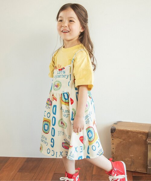 BREEZE(ブリーズ)の「【吸水速乾/リンク】イージーケア リゾートワンピース(ワンピース・キッズ・オフホワイト/ネイビー・140/90/100/110/120/80/130)」の2枚目の写真