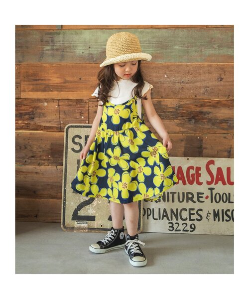 BREEZE(ブリーズ)の「【吸水速乾/リンク】イージーケア リゾートワンピース(ワンピース・キッズ・オフホワイト/ネイビー・140/90/100/110/120/80/130)」の3枚目の写真