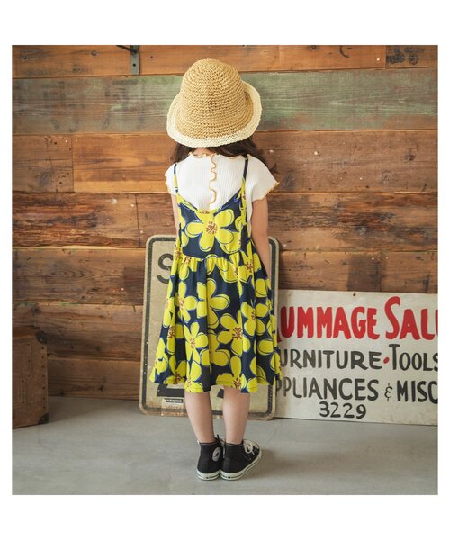 BREEZE(ブリーズ)の「【吸水速乾/リンク】イージーケア リゾートワンピース(ワンピース・キッズ・オフホワイト/ネイビー・140/90/100/110/120/80/130)」の4枚目の写真