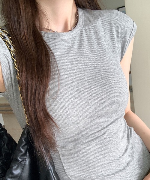 2ly2(トゥーリートゥー)の「夏コーデ万能!ストレッチ半袖トップス(Tシャツ/カットソー・レディース・ホワイト/ブラック/グレー・FREE)」の12枚目の写真