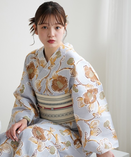 utatane(ウタタネ)の「2026新作 選べる浴衣3点セット utataneオリジナル(浴衣・レディース・グリーン系1/ブラック系1/パープル系1/ネイビー系1/ブラック系2/ブルー系1/グレー系1/グレー系2/ブルー系2・FREE)」の8枚目の写真