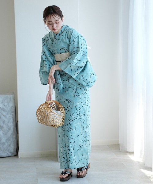 utatane(ウタタネ)の「2026新作 選べる浴衣3点セット utataneオリジナル(浴衣・レディース・グリーン系1/ブラック系1/パープル系1/ネイビー系1/ブラック系2/ブルー系1/グレー系1/グレー系2/ブルー系2・FREE)」の11枚目の写真
