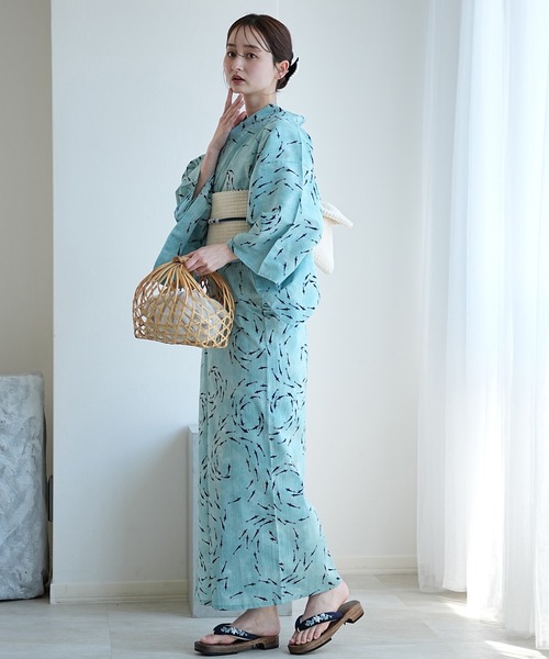 utatane(ウタタネ)の「2026新作 選べる浴衣3点セット utataneオリジナル(浴衣・レディース・グリーン系1/ブラック系1/パープル系1/ネイビー系1/ブラック系2/ブルー系1/グレー系1/グレー系2/ブルー系2・FREE)」の12枚目の写真