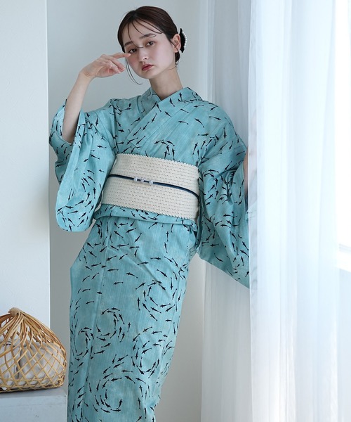 utatane(ウタタネ)の「2026新作 選べる浴衣3点セット utataneオリジナル(浴衣・レディース・グリーン系1/ブラック系1/パープル系1/ネイビー系1/ブラック系2/ブルー系1/グレー系1/グレー系2/ブルー系2・FREE)」の15枚目の写真