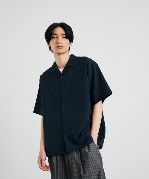 City Ambient Products(シティアンビエントプロダクツ)の「City Ambient Products: オープンカラー 楊柳 ソリッド ショートスリーブ シャツ(シャツ/ブラウス・メンズ・ライトグレー/ブラウン/ダークグレー/ロイヤルブルー・SMALL/MEDIUM/LARGE)」の8枚目の写真
