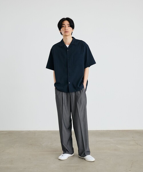 City Ambient Products(シティアンビエントプロダクツ)の「City Ambient Products: オープンカラー 楊柳 ソリッド ショートスリーブ シャツ(シャツ/ブラウス・メンズ・ライトグレー/ブラウン/ダークグレー/ロイヤルブルー・SMALL/MEDIUM/LARGE)」の9枚目の写真
