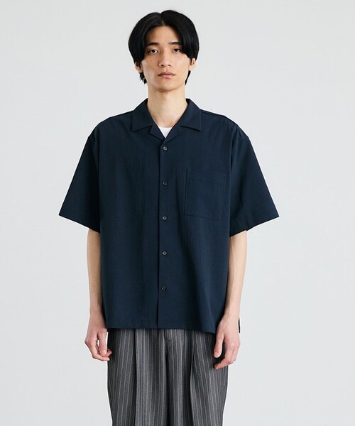 City Ambient Products(シティアンビエントプロダクツ)の「City Ambient Products: オープンカラー 楊柳 ソリッド ショートスリーブ シャツ(シャツ/ブラウス・メンズ・ライトグレー/ブラウン/ダークグレー/ロイヤルブルー・SMALL/MEDIUM/LARGE)」の10枚目の写真