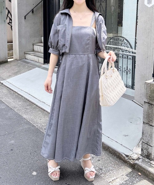 セール】半袖ジップジャケット＋ワンピース／セットアップ