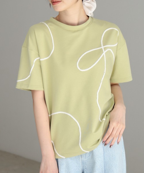 Bab(バブ)の「コード刺繍使いTシャツ(Tシャツ/カットソー・レディース・グリーン/オフホワイト/チャコールグレー・FREE)」の18枚目の写真