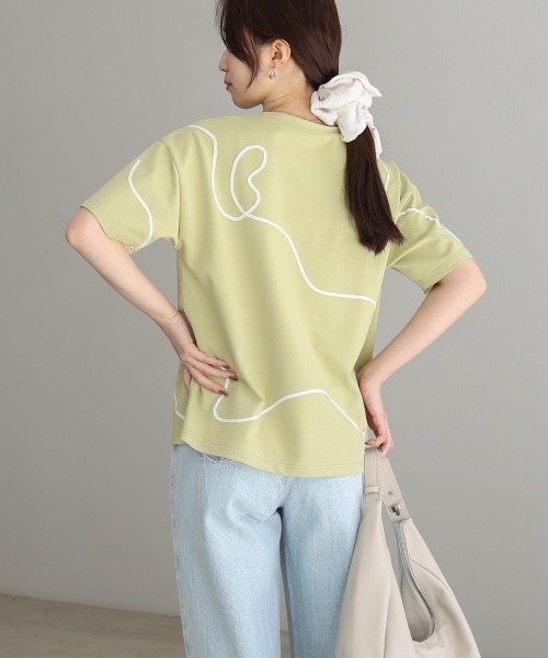 Bab(バブ)の「コード刺繍使いTシャツ(Tシャツ/カットソー・レディース・グリーン/オフホワイト/チャコールグレー・FREE)」の15枚目の写真
