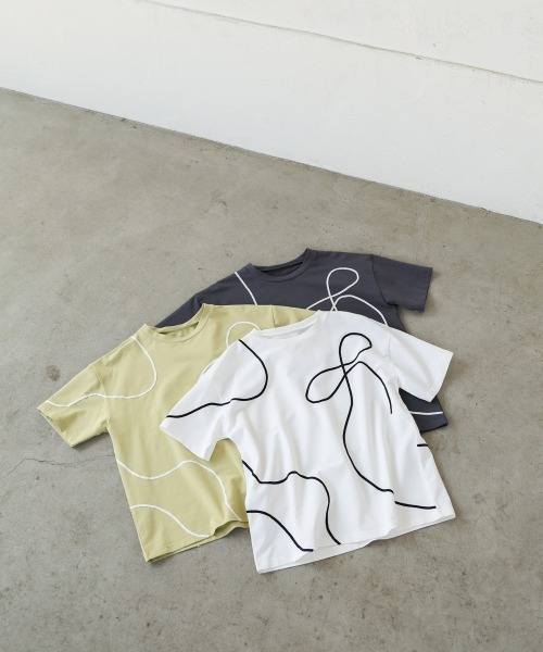 Bab(バブ)の「コード刺繍使いTシャツ(Tシャツ/カットソー・レディース・グリーン/オフホワイト/チャコールグレー・FREE)」の8枚目の写真