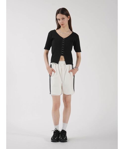 :ETHROF（イーサオブ）の「SIDELINE HALF TRACK PANTS（その他パンツ・レディース・オフホワイト/ブラック・FREE）」の6枚目の写真