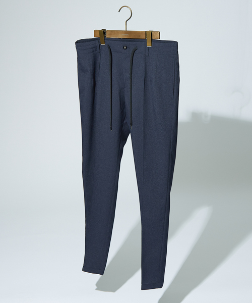 DESIGNWORKS(デザインワークス)の「【吸水速乾 / 360°ストレッチ】TRABEST ウールライク ピンタック パンツ / スラックス(スラックス・メンズ・ブルー/ライトベージュ/ダークネイビー/ストライプ・44/46/48/50/52)」の12枚目の写真