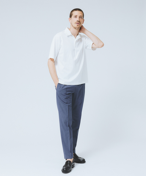 DESIGNWORKS(デザインワークス)の「【吸水速乾 / 360°ストレッチ】TRABEST ウールライク ピンタック パンツ / スラックス(スラックス・メンズ・ブルー/ライトベージュ/ダークネイビー/ストライプ・44/46/48/50/52)」の21枚目の写真