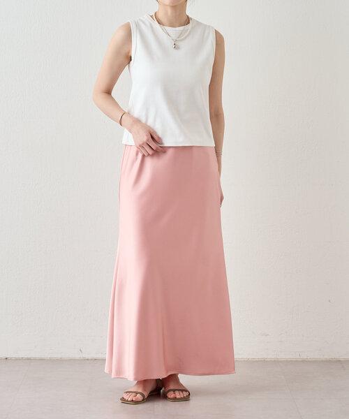 SHENERY（シーナリー）の「リブコンパクトノースリーブ（Tシャツ/カットソー・レディース・ブラック/オフホワイト/グレー/オレンジ/ブラウン/サックスブルー/ピンク/ベージュ・FREE）」の22枚目の写真