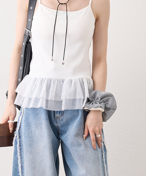 w closet(ダブルクローゼット)の「ギンガムチェックシュシュ(その他ヘアアクセサリー・レディース・ブラック・FREE)」の2枚目の写真