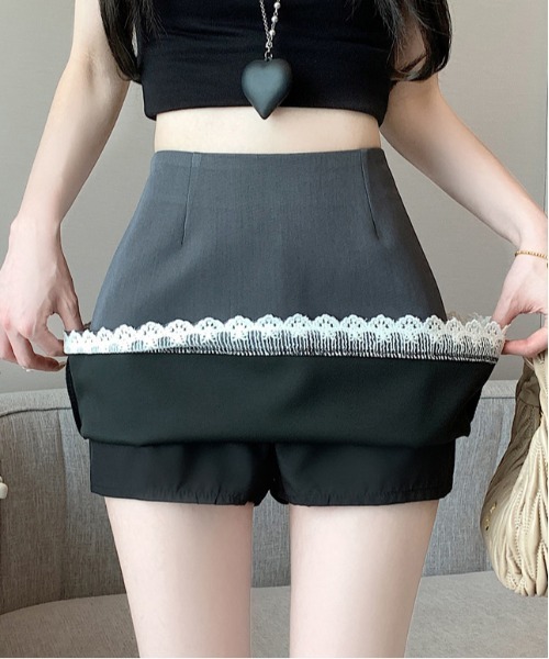 WEGO（ウィゴー）の「WEGO/インナーパンツ付き裾レースタイトスカート（スカート・レディース・グレー/ブラック・SMALL/MEDIUM）」の16枚目の写真