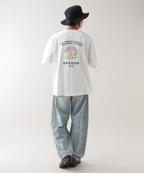 POLeR(ポーラー)の「【POLeR/ポーラー】ピグメント/スーベニア刺繍Tシャツ(Tシャツ/カットソー・メンズ・ホワイト/ブラック・LARGE/MEDIUM)」の4枚目の写真