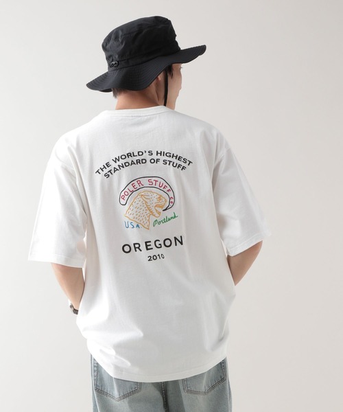 POLeR(ポーラー)の「【POLeR/ポーラー】ピグメント/スーベニア刺繍Tシャツ(Tシャツ/カットソー・メンズ・ホワイト/ブラック・LARGE/MEDIUM)」の8枚目の写真